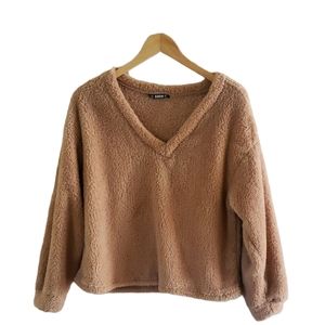 Brown Sweater Soft Fluffy Size Small